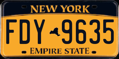 NY license plate FDY9635
