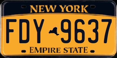 NY license plate FDY9637