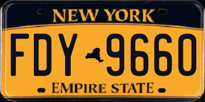 NY license plate FDY9660