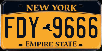 NY license plate FDY9666