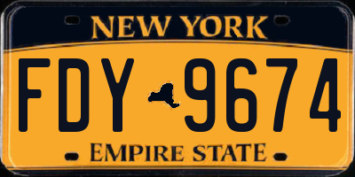 NY license plate FDY9674