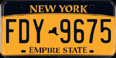NY license plate FDY9675
