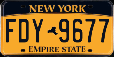 NY license plate FDY9677