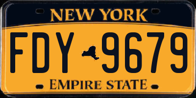NY license plate FDY9679