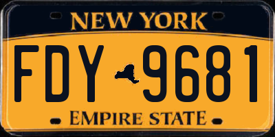NY license plate FDY9681