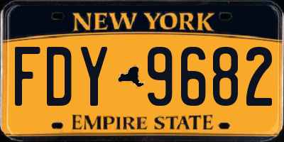 NY license plate FDY9682