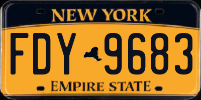 NY license plate FDY9683