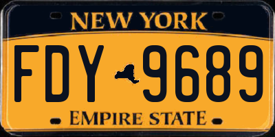 NY license plate FDY9689