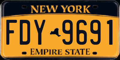 NY license plate FDY9691