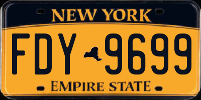 NY license plate FDY9699