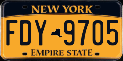 NY license plate FDY9705