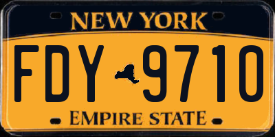 NY license plate FDY9710