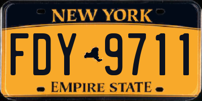 NY license plate FDY9711