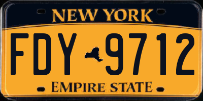 NY license plate FDY9712