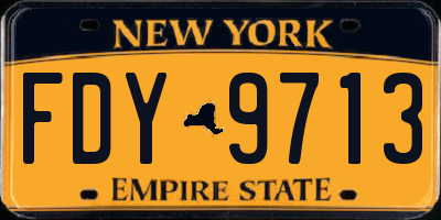 NY license plate FDY9713