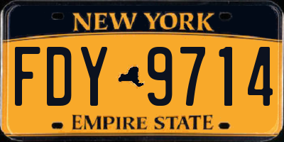 NY license plate FDY9714