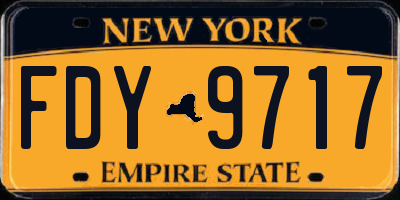 NY license plate FDY9717