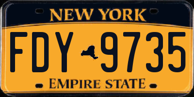NY license plate FDY9735