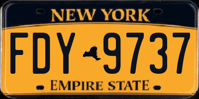 NY license plate FDY9737