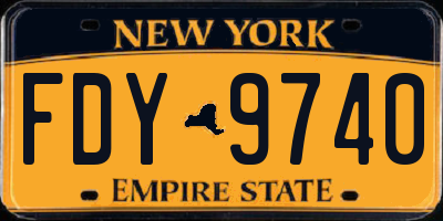 NY license plate FDY9740