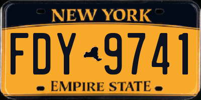 NY license plate FDY9741