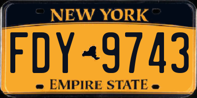 NY license plate FDY9743