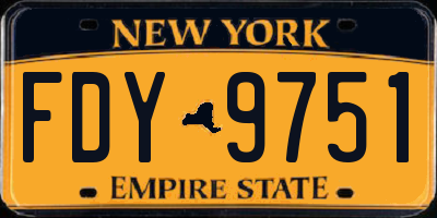 NY license plate FDY9751