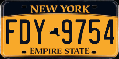 NY license plate FDY9754