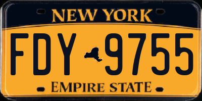 NY license plate FDY9755