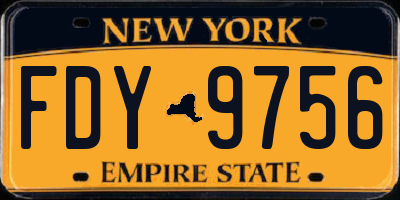 NY license plate FDY9756