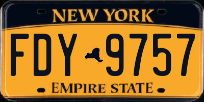 NY license plate FDY9757
