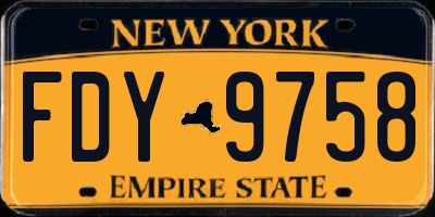 NY license plate FDY9758