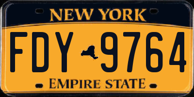 NY license plate FDY9764