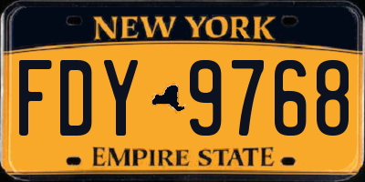 NY license plate FDY9768