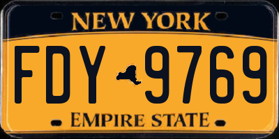 NY license plate FDY9769
