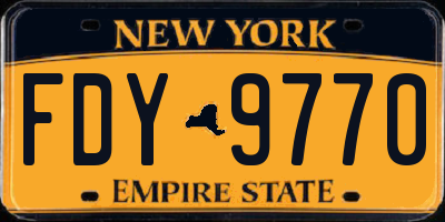 NY license plate FDY9770