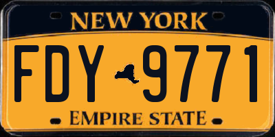 NY license plate FDY9771