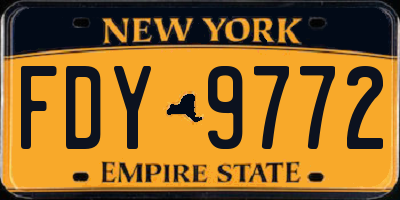 NY license plate FDY9772