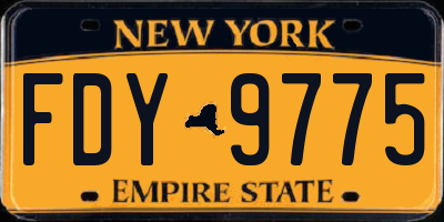 NY license plate FDY9775
