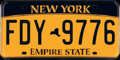 NY license plate FDY9776