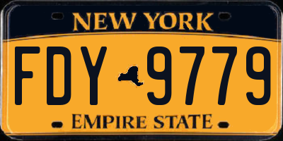 NY license plate FDY9779