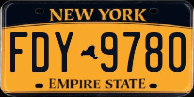 NY license plate FDY9780