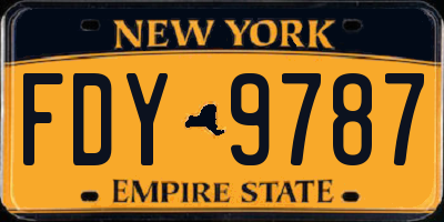NY license plate FDY9787