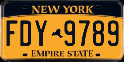 NY license plate FDY9789
