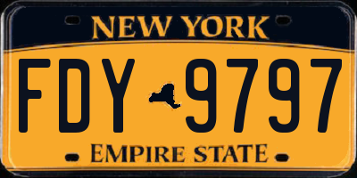 NY license plate FDY9797