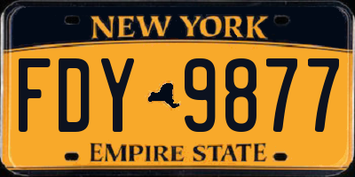NY license plate FDY9877