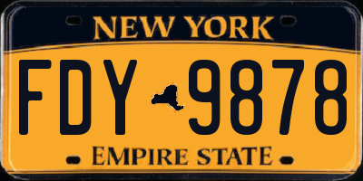 NY license plate FDY9878