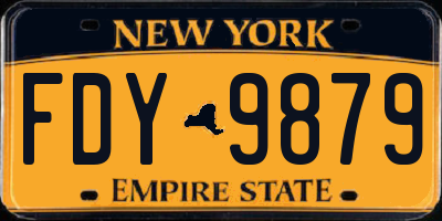 NY license plate FDY9879