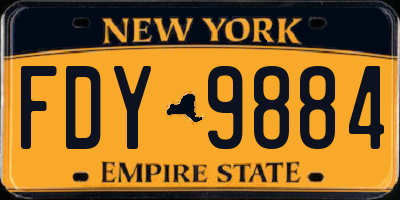 NY license plate FDY9884