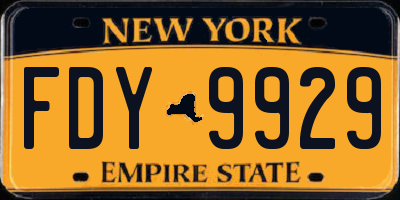 NY license plate FDY9929